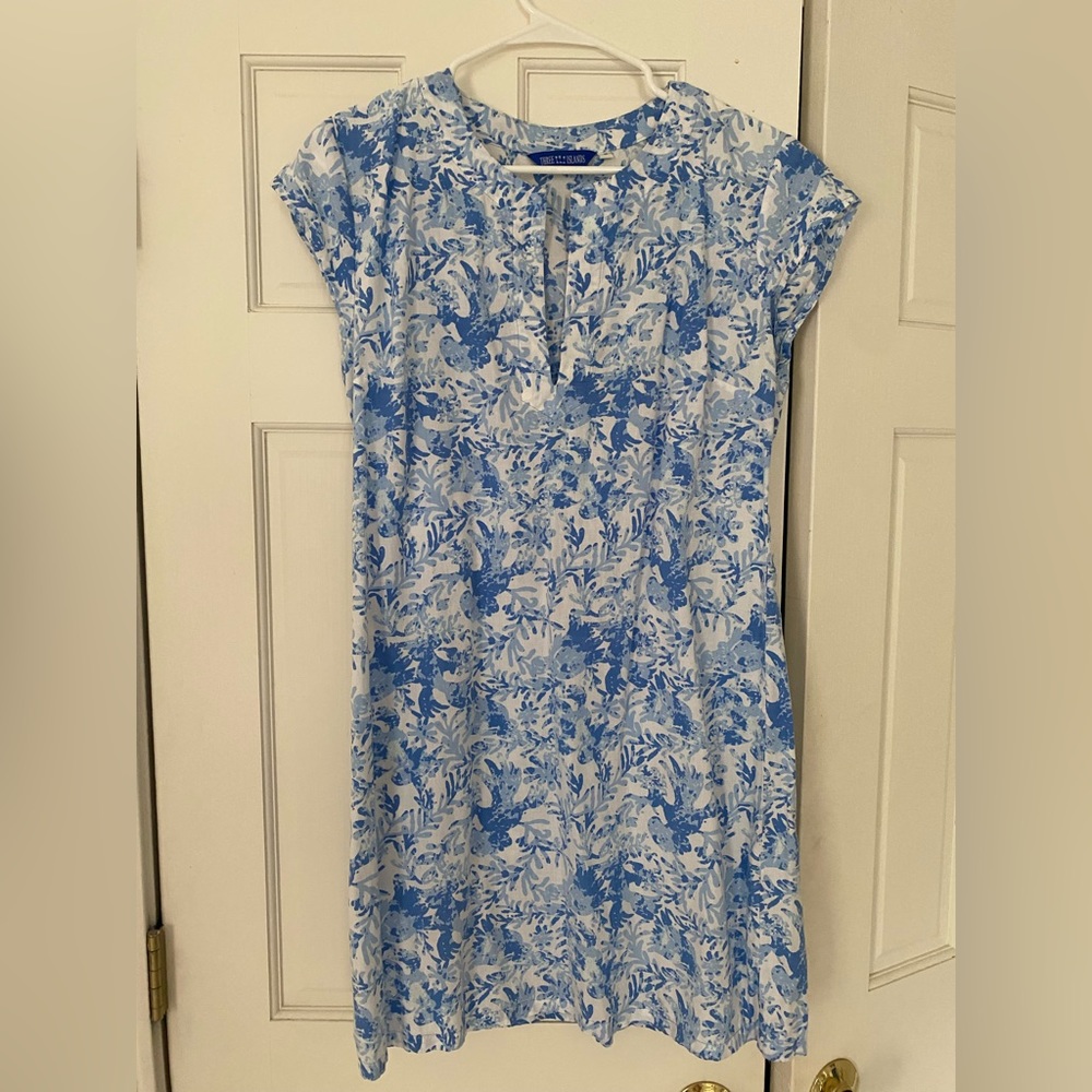 Three Rivers dress / coverup blue white size small